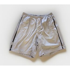 Lululemon Light Gray Dot Black Lined Drawstring 9" Liner‎ Pace Breaker Short S